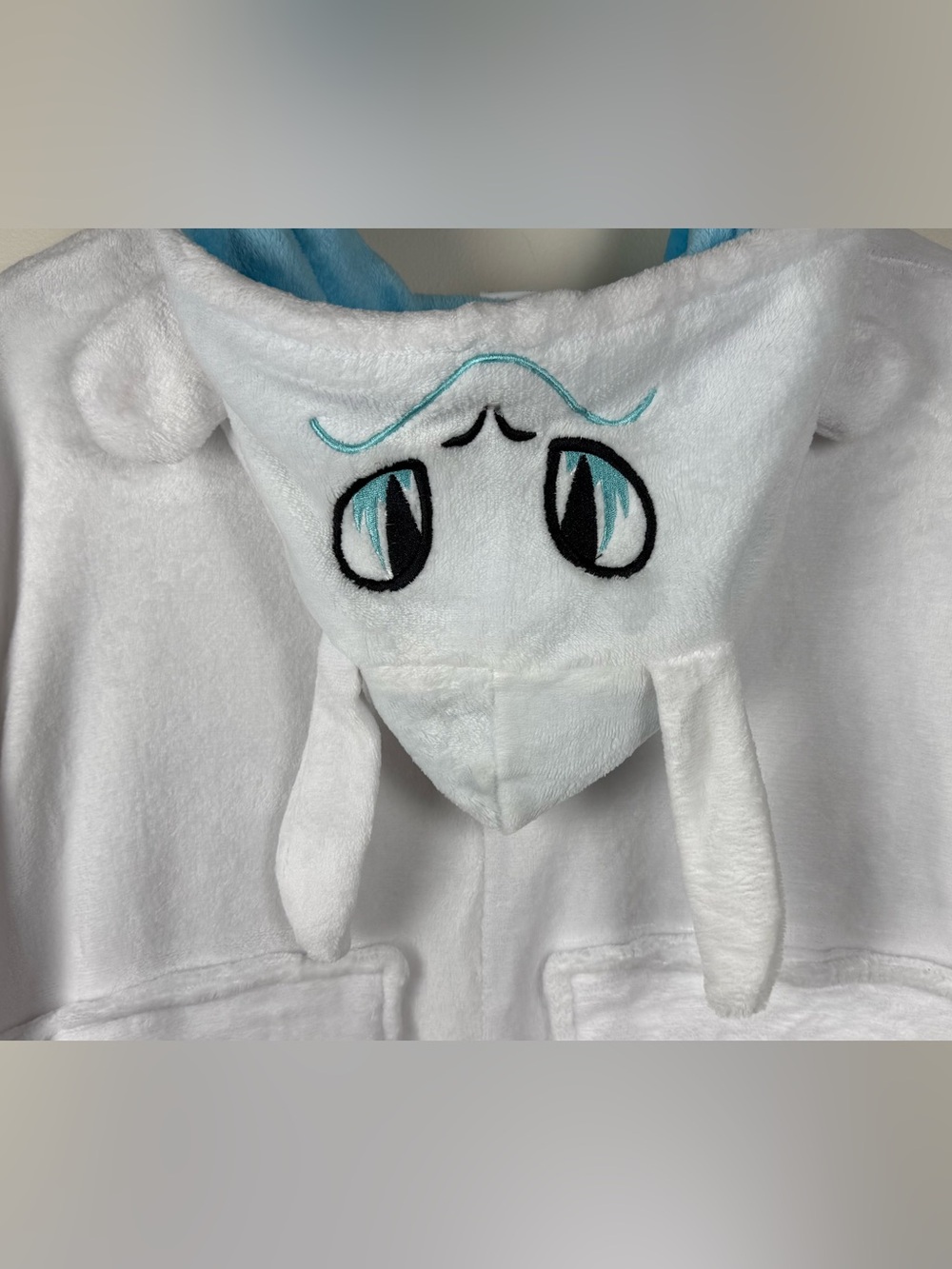 Unisex Dragon Onesie Costume White Medium Blokecore Inspired Cozy Style - Picture 7 of 13